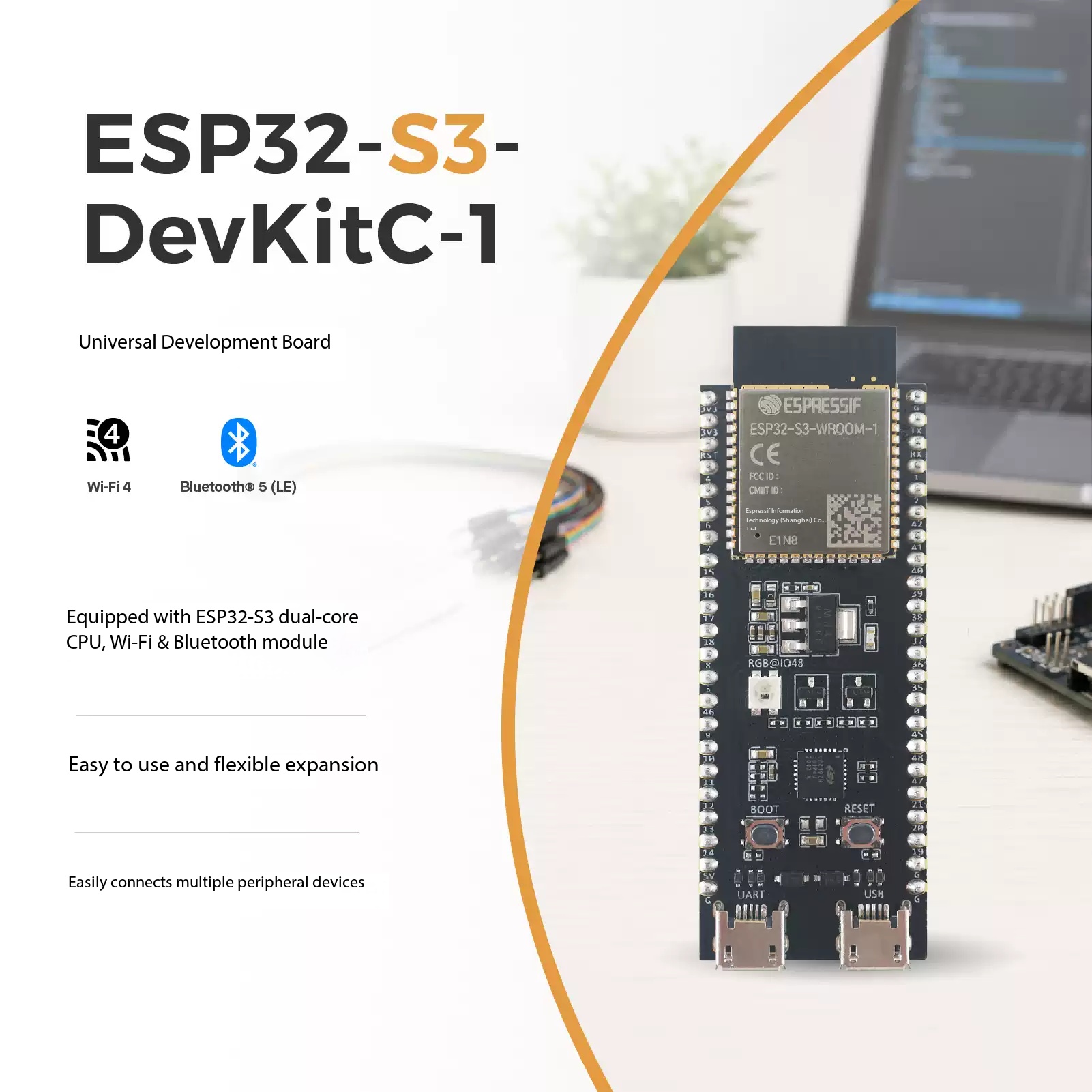 Esp32 S3 Devkitc 1 - Placa de Desenvolvimento Espressif ESP32-S3-DevKitC-1 Dual