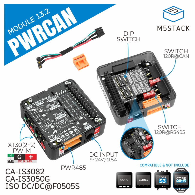M5Stack - Módulo oficial PWRCAN 13.2 M5Stack com
