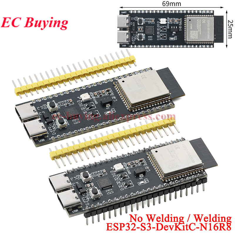 Esp32 S3 Devkitc 1 - Placa de Desenvolvimento ESP32-S3-DevKitC-N16R8 ESP32S3 1-N16R8